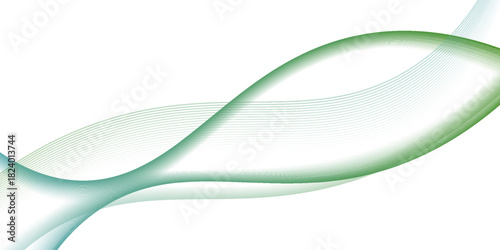 Blue and green transparent wave flow. vector
