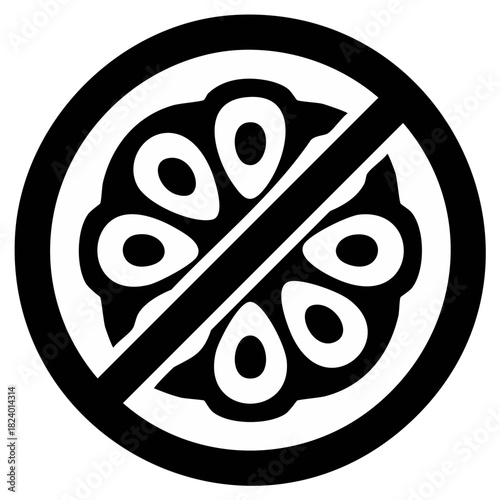No Seeds Sign Prohibition of Seeds Icon Symbol Forbidden Food Prohibition