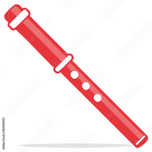 Red Vector Flute Illustration