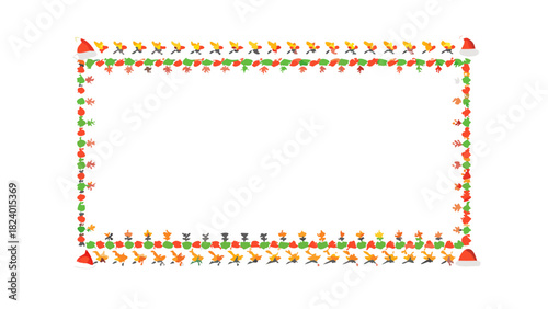 Colorful string lights rectangular frame