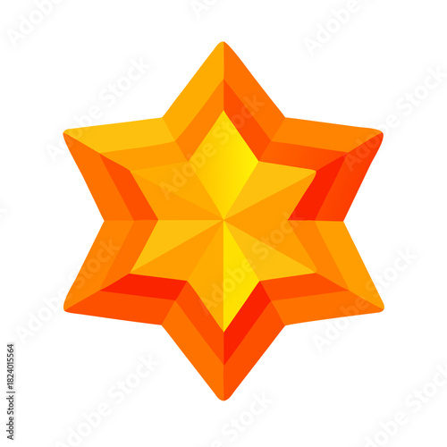 Thick-edged golden hex star with 3D shading