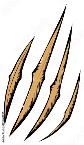 Sharp Animal Claws Scratch Marks Illustration Style