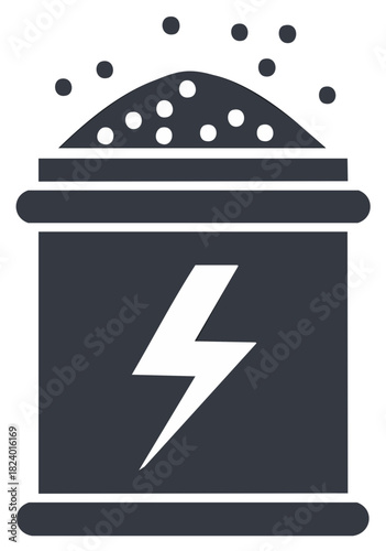 Power Fuel or Chemical Waste Storage Container Vector Glyph Icon