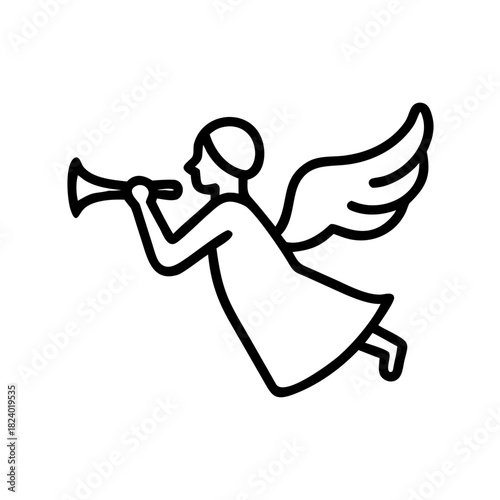 Epiphany angel with trumpet icon