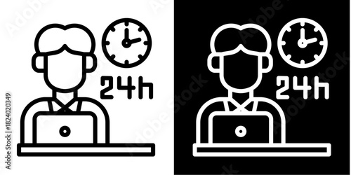 Busy Icon Set White Style Collection
