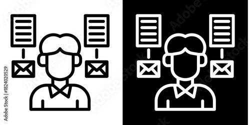 Multitasking Icon Set White Style Collection
