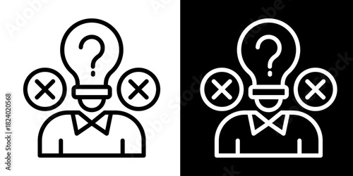 Emptiness Icon Set White Style Collection