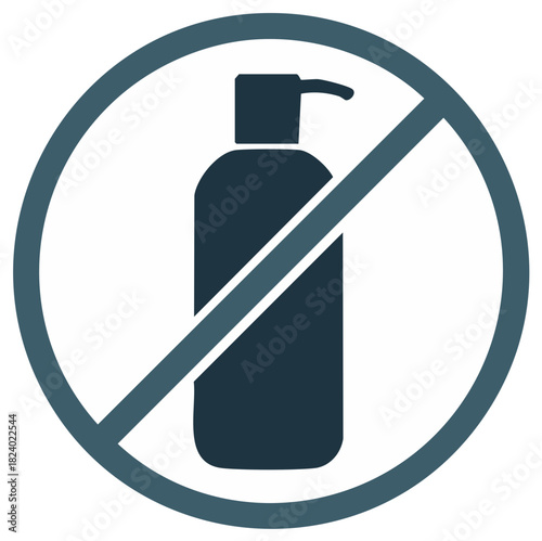 No Sanitizer Hand Wash Allowed Sign Symbol Prohibition Icon