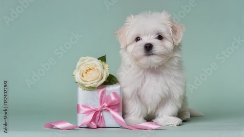 Puppy and Gift Box