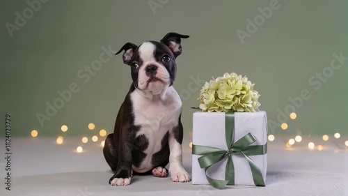 Puppy and Gift Box