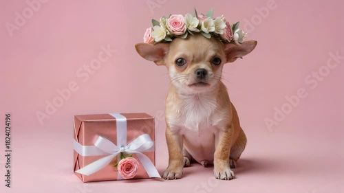 Puppy and Gift Box