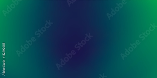 Abstract blurred gradient mesh green background in dark blue.