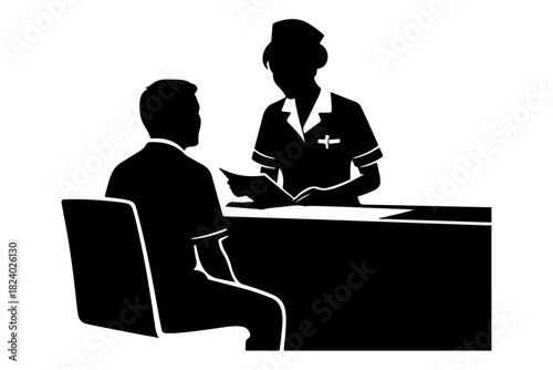 Medical Consultation Silhouette Icon