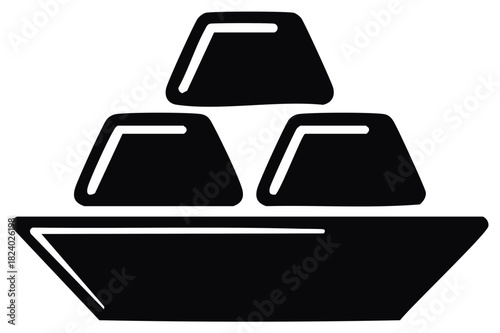 Solid Gold Bullion Bar Illustration: Precious Metal Ingots Stacking for Investment and Wealth Concept