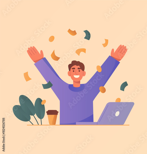Happy Freelancer Celebrating Success