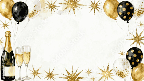 Shimmering Event Golden Gala background isolated watercolor vector illustration svg