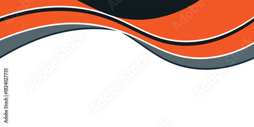 Abstract orange line background curve element with white space for text and message design, overlapping layers