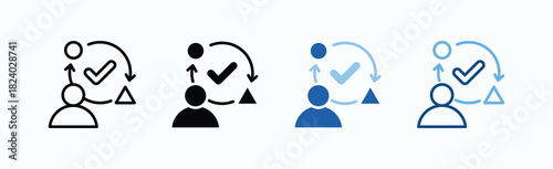 Adaptation Icon Sheet Multiple Style Collection Isolated Vector