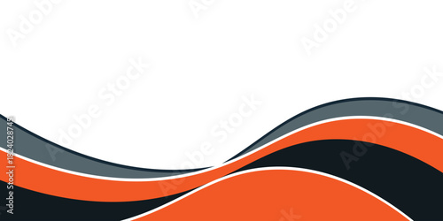 Abstract orange line background curve element with white space for text and message design, overlapping layers, eps10