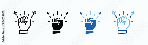 Empower Icon Sheet Multiple Style Collection Isolated Vector