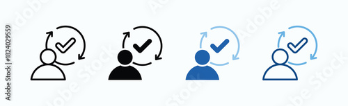 Influencer Icon Sheet Multiple Style Collection Isolated Vector