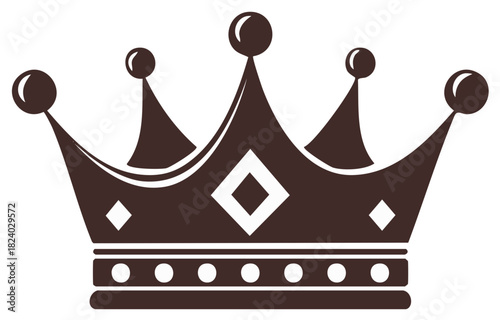 Brown Crown Illustration Symbolizing Royalty, Victory, Achievement, and Majesty