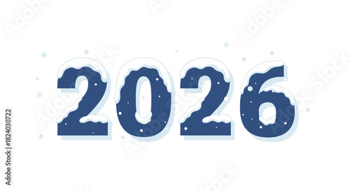 Celebrate winter holidays with a snowy 2026 new year graphic background design