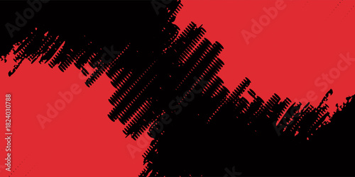 Abstarct Grunge texture effect background. Distressed rough dark abstract textured. Black isolated on red.
