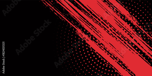 Abstarct Grunge texture effect background. Distressed rough dark abstract textured. Black isolated on red.