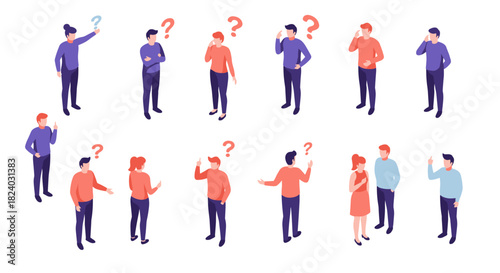 Isometric characters in confusion and discussion with question marks