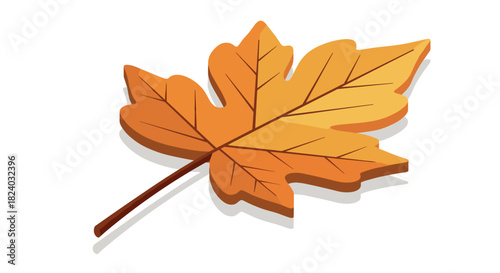 Autumn maple leaf in 3d style with vibrant orange and brown tones