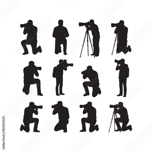 Photographer Silhouette Vector Set