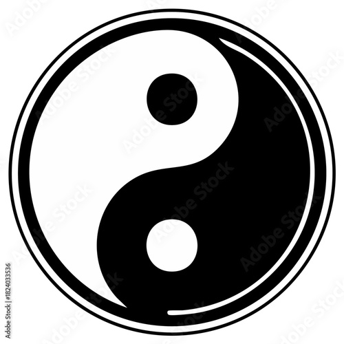 Classic black and white Yin Yang symbol representing ancient Eastern philosophy and universal harmony