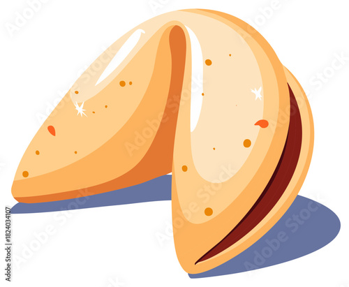 Crispy Baked Fortune Cookie with Chocolate Filling and Sparks of Light