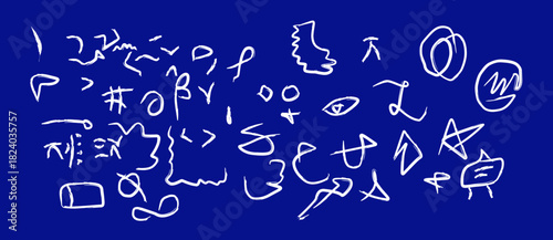 vector illustration of a set of random shapes and drawings