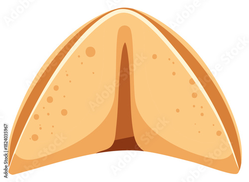 Cartoon illustration of a fortune cookie, baked confection