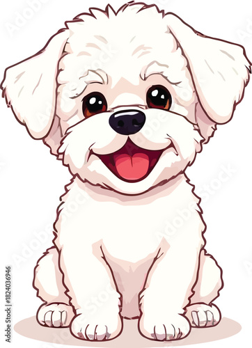 Cute cartoon a illustrator vector Bichon