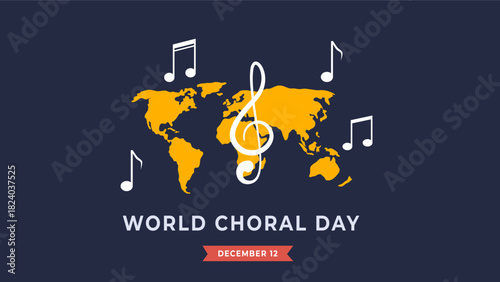 World choral day flyer illustration