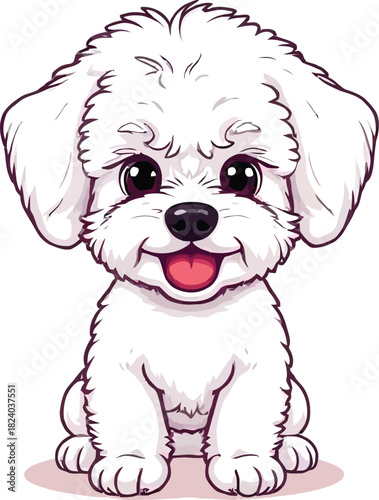 Cute cartoon a illustrator vector Bichon