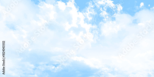 Clear blue color sky with white cloud background.  Sky Cloud Blue Background Cloudy summer Winter Season Day,