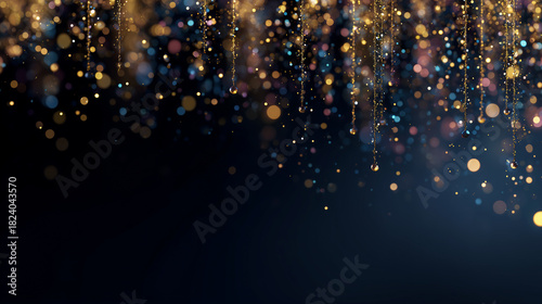 Decorative luminous bunting and glitter for celebration