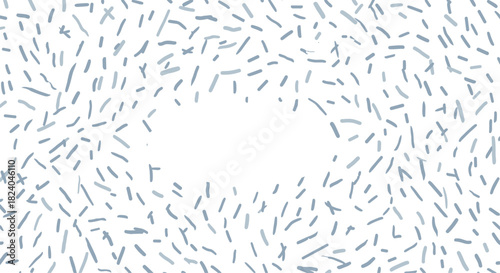 Abstract background with a frame of scattered blue-gray brush strokes creating a central oval space for text or design.