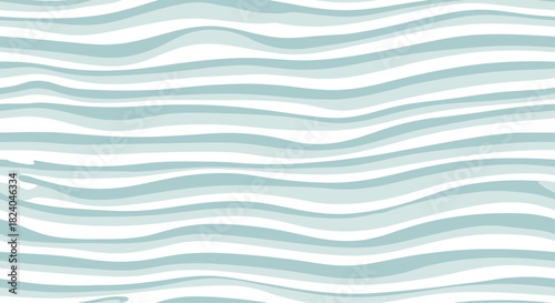 Abstract background of horizontal wavy stripes in shades of soft teal and white creating a serene and flowing texture.