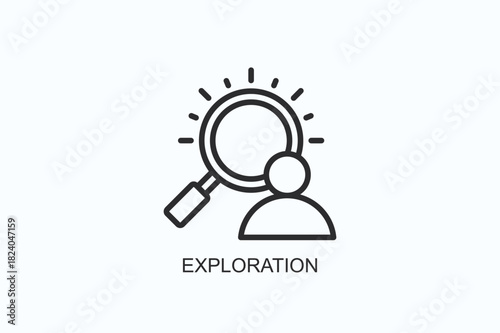 Exploration Icon Or Logo Isolated Vector Illustration