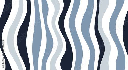 Abstract seamless pattern with vertical wavy stripes in shades of blue creating a fluid and dynamic optical illusion effect.