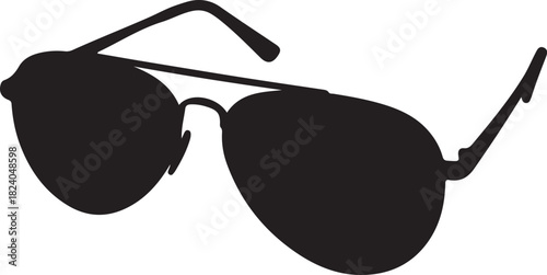 Black aviator sunglasses silhouette