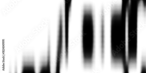 Halftone gradient. Dotted gradient, smooth dots spraying and halftones dot background seamless horizontal geometric pattern vector template set