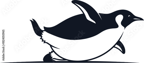 “Smooth dolphin silhouette with dynamic jumping motion, clean minimal vector, marine wildlife design.