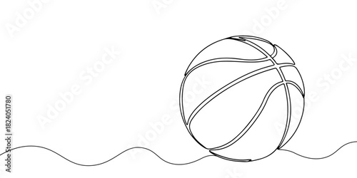 A single continuous line of basketball, vector illustrator