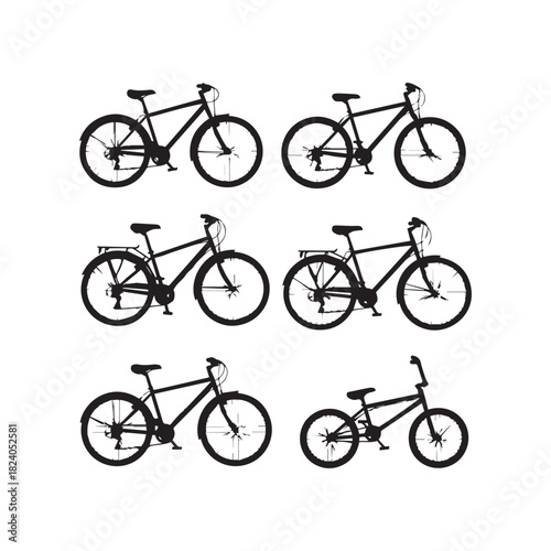Bicycle Silhouette Vector Set